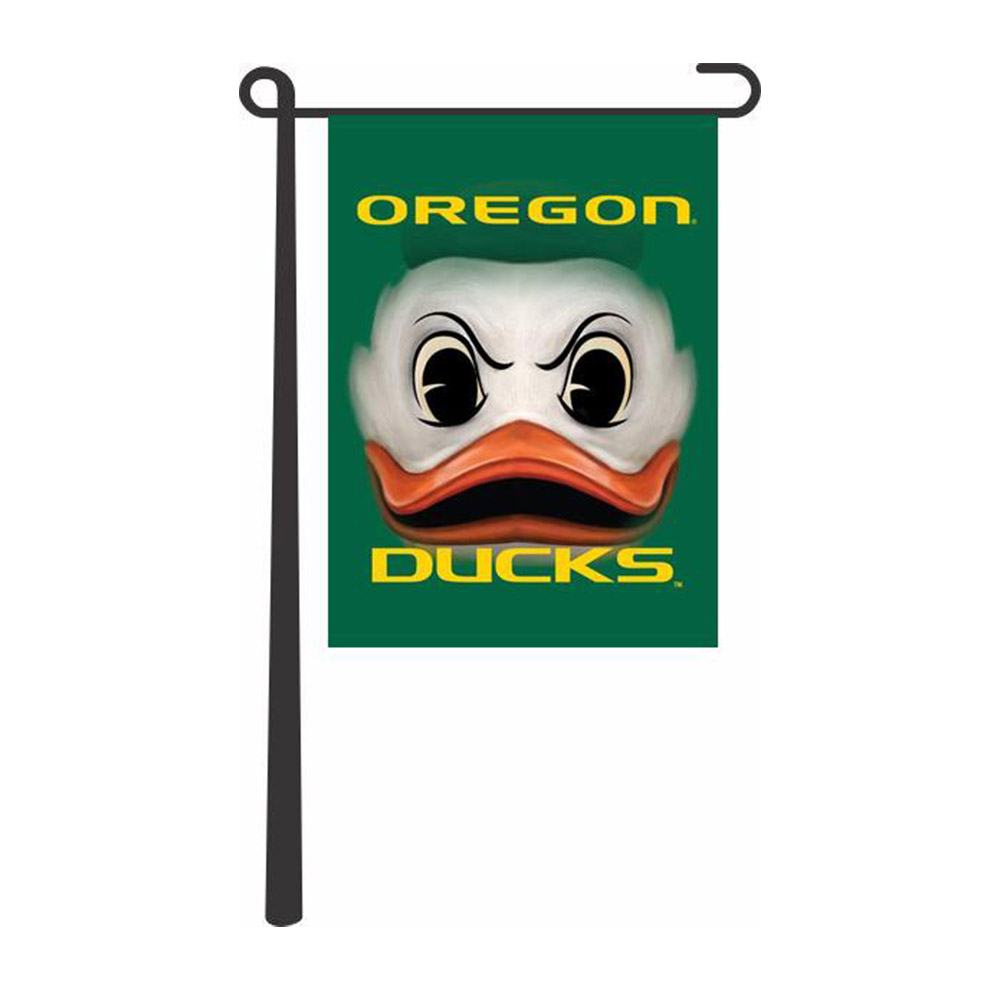 Oregon Ducks word-marks, Duck Eyes, Sewing Concept, Nylon, 13"x18", Garden Flag